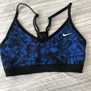 Nike Padded Sports Bra Royal Blue and Black